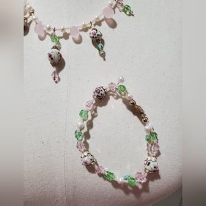 Handcrafted jewelry set - necklace, bracelet, and earrings